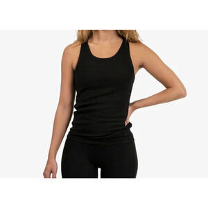 Woxer Pima Cotton Black Rib Tank Top Sz Large Super Soft Stretch Versatile